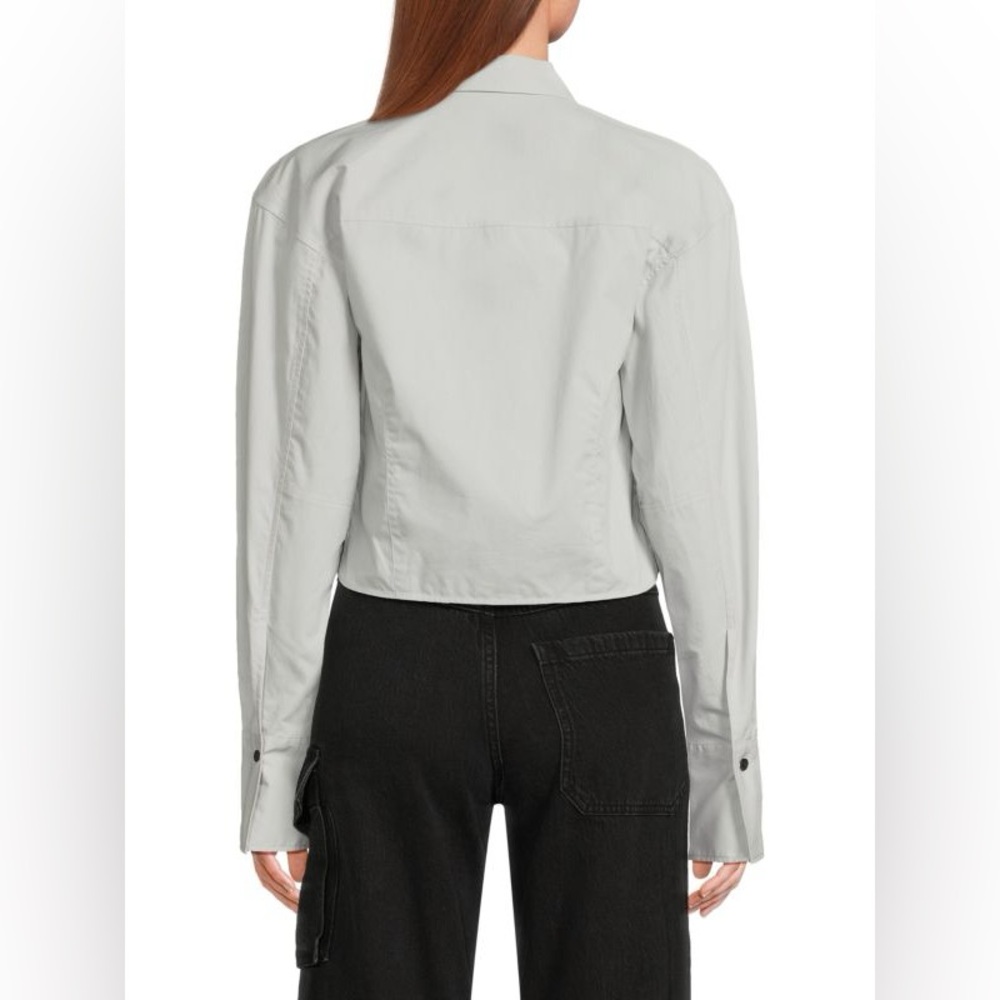 Rag & Bone Becca Poplin Button Down Shirt Gray Size Medium Long Sleeve - Picture 2 of 16